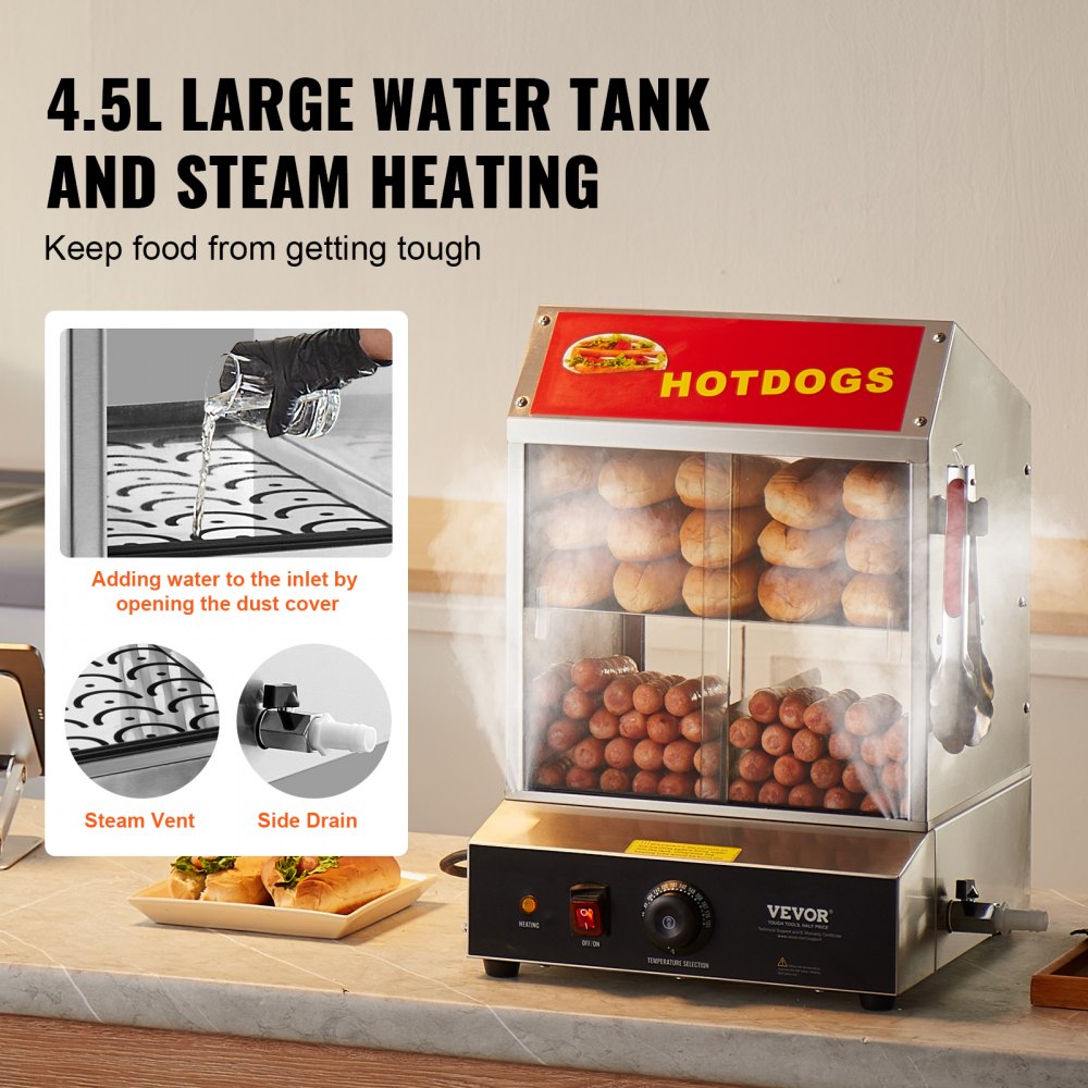 Elektriline Hot Dogi Auruti (27 L, 30-85 °C, Roostevaba Teras) – toote pilt 3