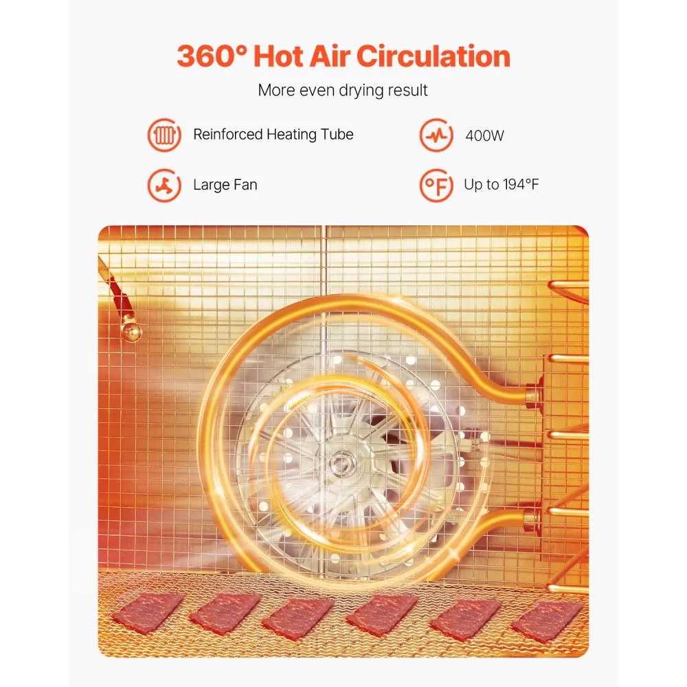 Elektriline toidukuivati (400 W, 8 roostevabast terasest alust, 30–90 °C) – toote pilt 1