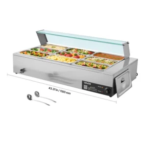 elektriline toidusoendaja 1500 W – Elektriline toidusoendaja (1500 W, 9 panniga, klaaskattega)