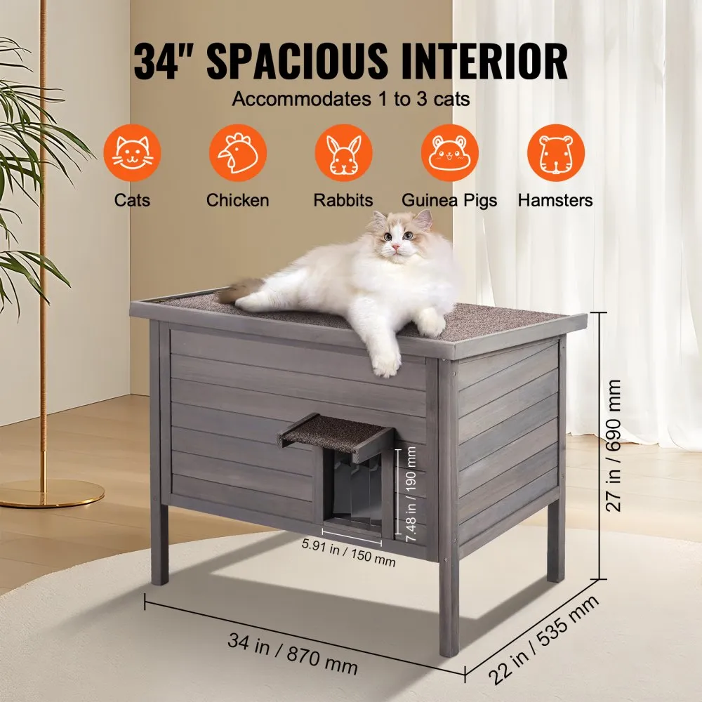 Ilmastikukindel Puidust Kassimaja (86 cm, PVC Uksed, Vahtisolatsioon) – toote pilt 5