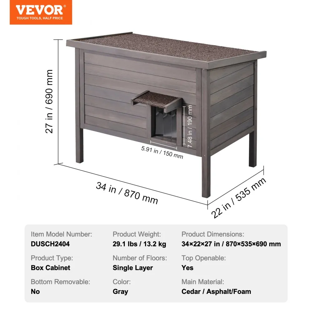 Ilmastikukindel Puidust Kassimaja (86 cm, PVC Uksed, Vahtisolatsioon) – toote pilt 6