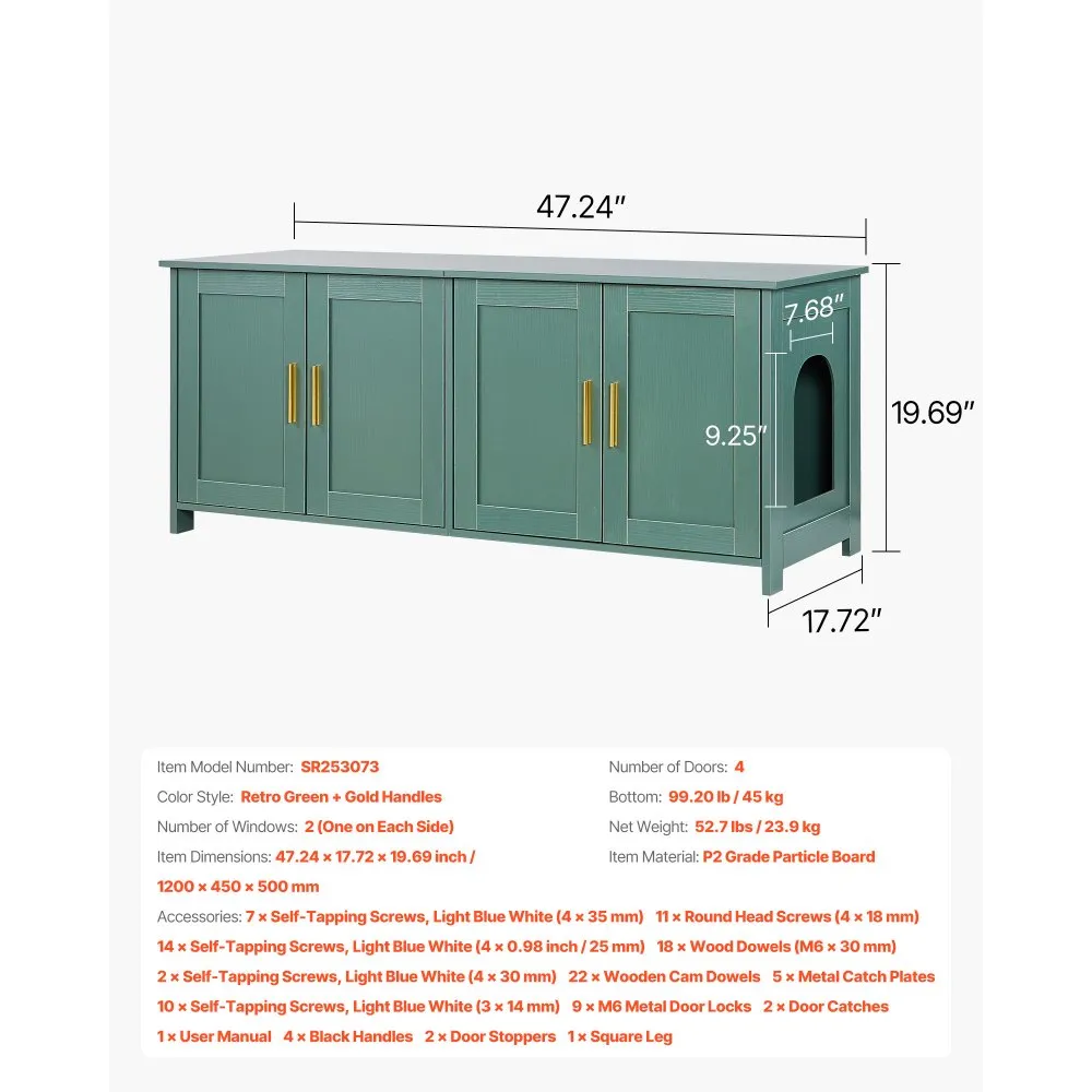 Kasside Pesakastikapp (120 cm, 4 Ust, 2 Sissepääsu) – toote pilt 6