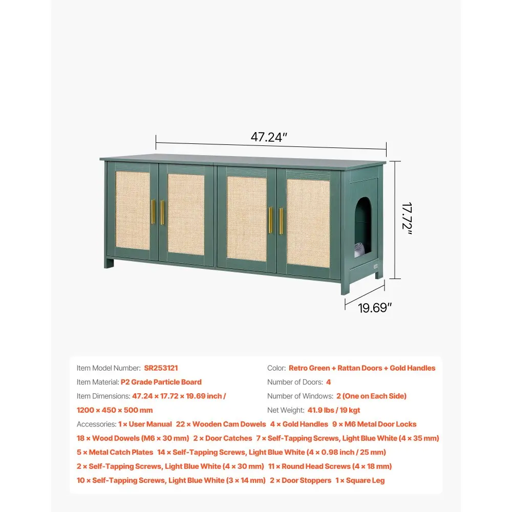 Kassiliivakasti kapp (120 cm, 4 uksega, roheline) – toote pilt 6