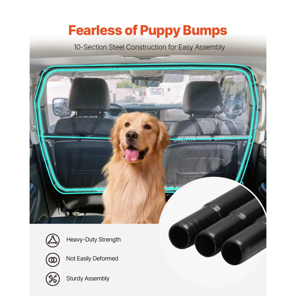 Koerapiire autosse (127×81,3 cm, must, terastorud) – toote pilt 4
