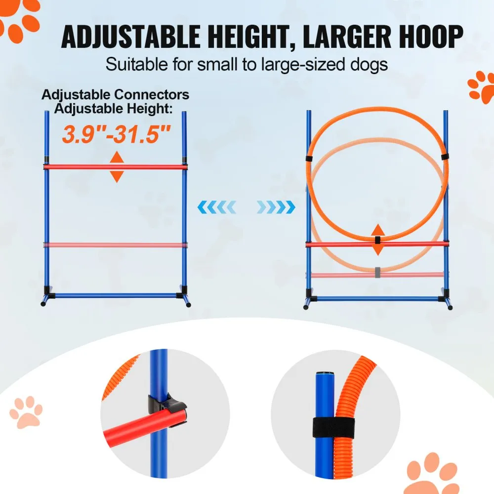 Koerte agility treeningkomplekt (4-osaline, reguleeritavad tõkked, PVC) – toote pilt 3