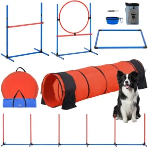 koerte agility treeningkomplekt 5 osa – Koerte agility treeningkomplekt (5 osa, reguleeritavad tõkked, 3 m tunnel)
