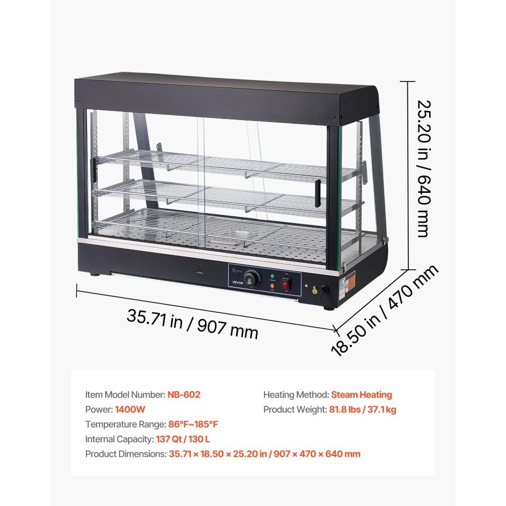 Kolmetasandiline toidusoendaja (1400 W, 30–85 °C, 130 L) – toote pilt 6