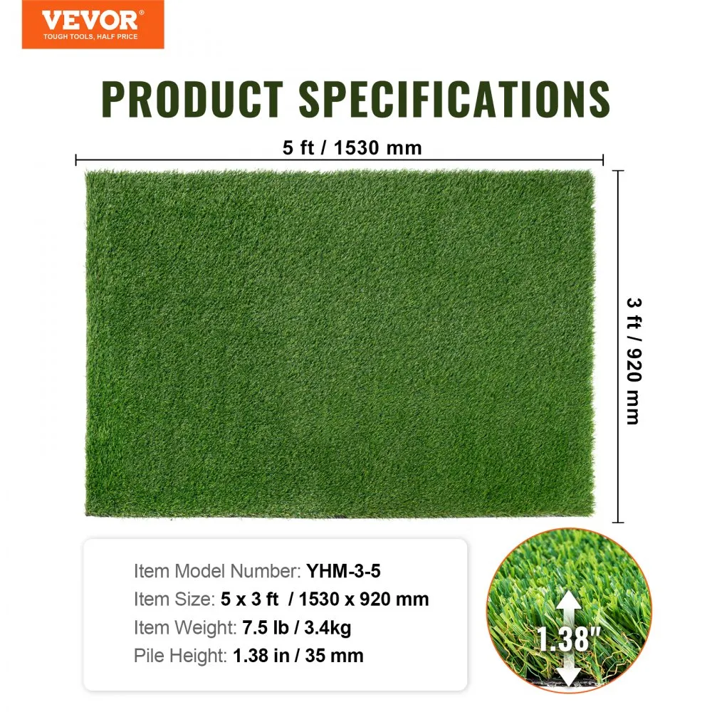 Kunstmuru Vaip (0,9 x 1,5 m, 3,5 cm Kiud, Drenaažiavad) – toote pilt 6