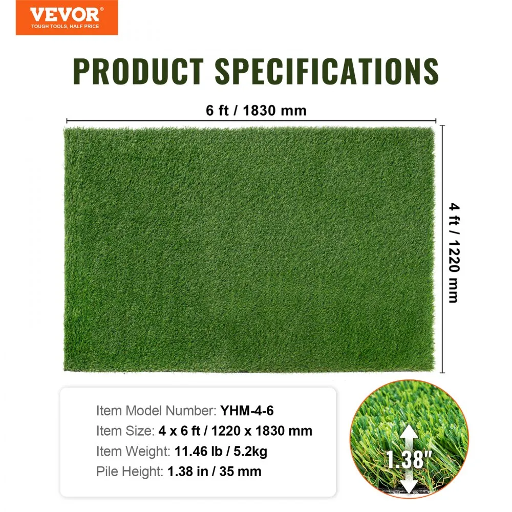 Kunstmuru Vaip (1,2 X 1,8 M, 35 Mm Kiud, Drenaažiavad) – toote pilt 6