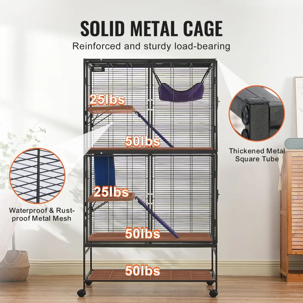 Metallist väike loomapuur (164 cm, 4 tasandit, ratastel) – toote pilt 3
