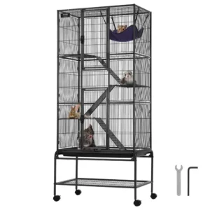 metallist veerev näriliste puur – Metallist Veerev Näriliste Puur (175,5 Cm, 4-Tasandiline, 75,5×45,5 Cm)
