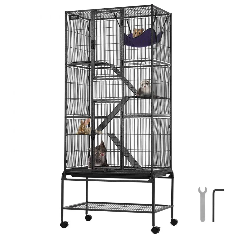 metallist veerev näriliste puur – Metallist Veerev Näriliste Puur (175,5 Cm, 4-Tasandiline, 75,5×45,5 Cm)