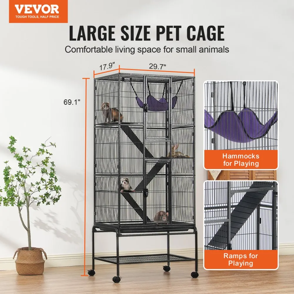 Metallist Veerev Näriliste Puur (175,5 Cm, 4-Tasandiline, 75,5×45,5 Cm) – toote pilt 1