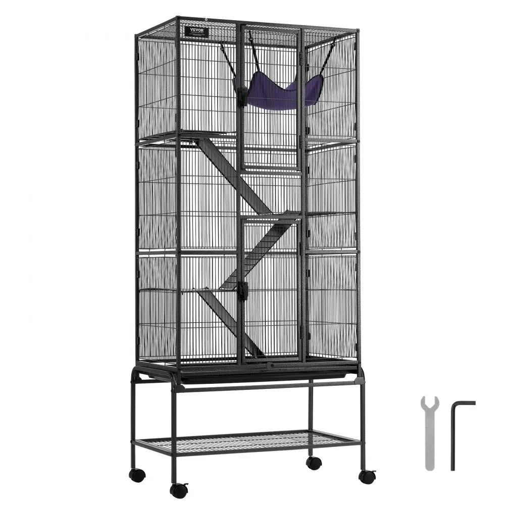 Metallist Veerev Näriliste Puur (175,5 Cm, 4-Tasandiline, 75,5×45,5 Cm) – toote pilt 8