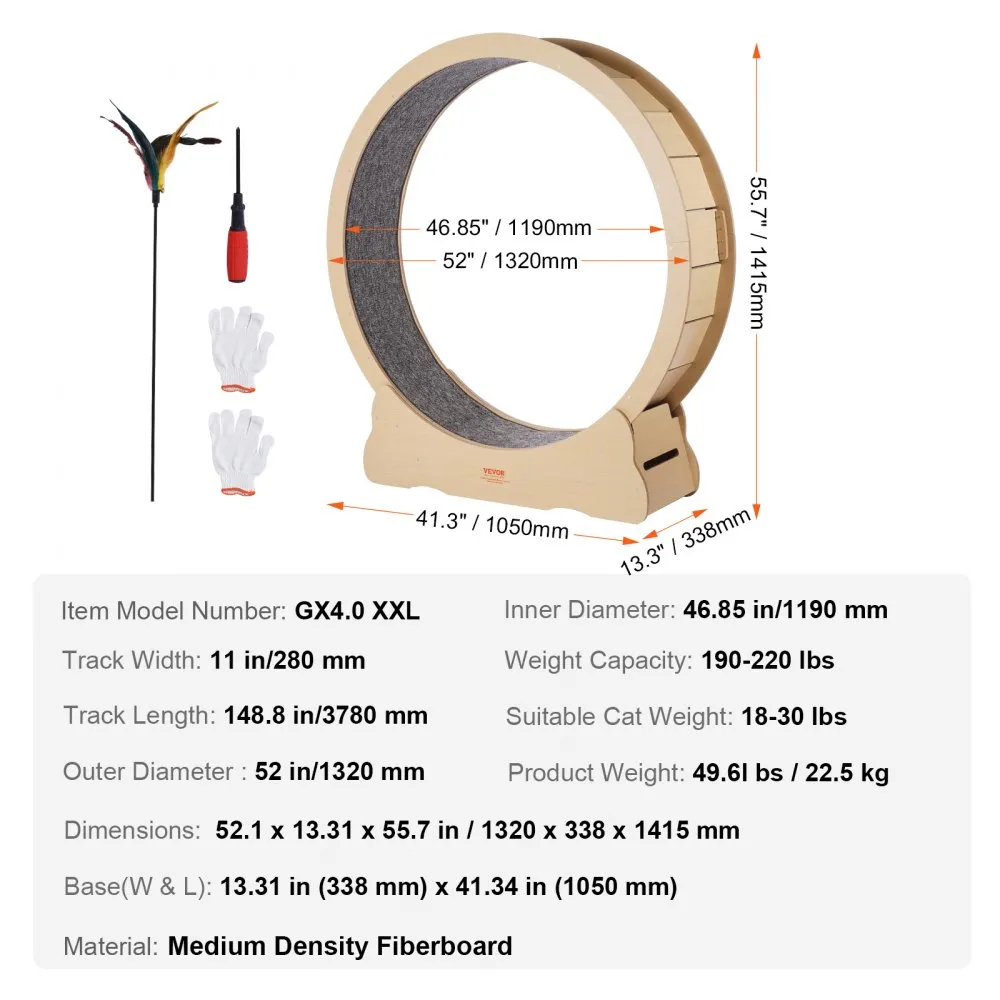 Puidust Kasside Jooksuratas, 132 Cm Suur Kasside Treadmill Siseruumidesse – toote pilt 6