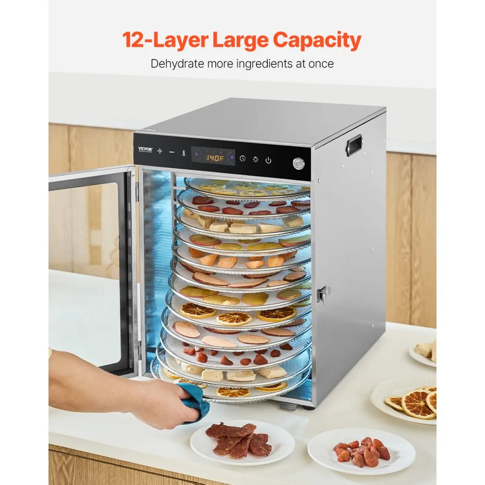 Toidukuivati pöörlev 12-kihiline (800 W, 30–90 °C) – toote pilt 3