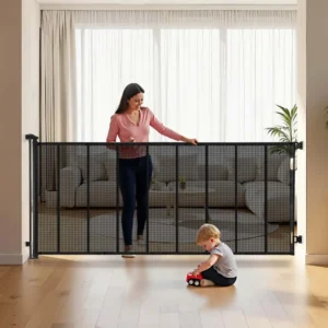 tõmmatav beebivärav 415 cm – Tõmmatav beebivärav (415 cm lai, 99 cm kõrge, klaaskiudribid)