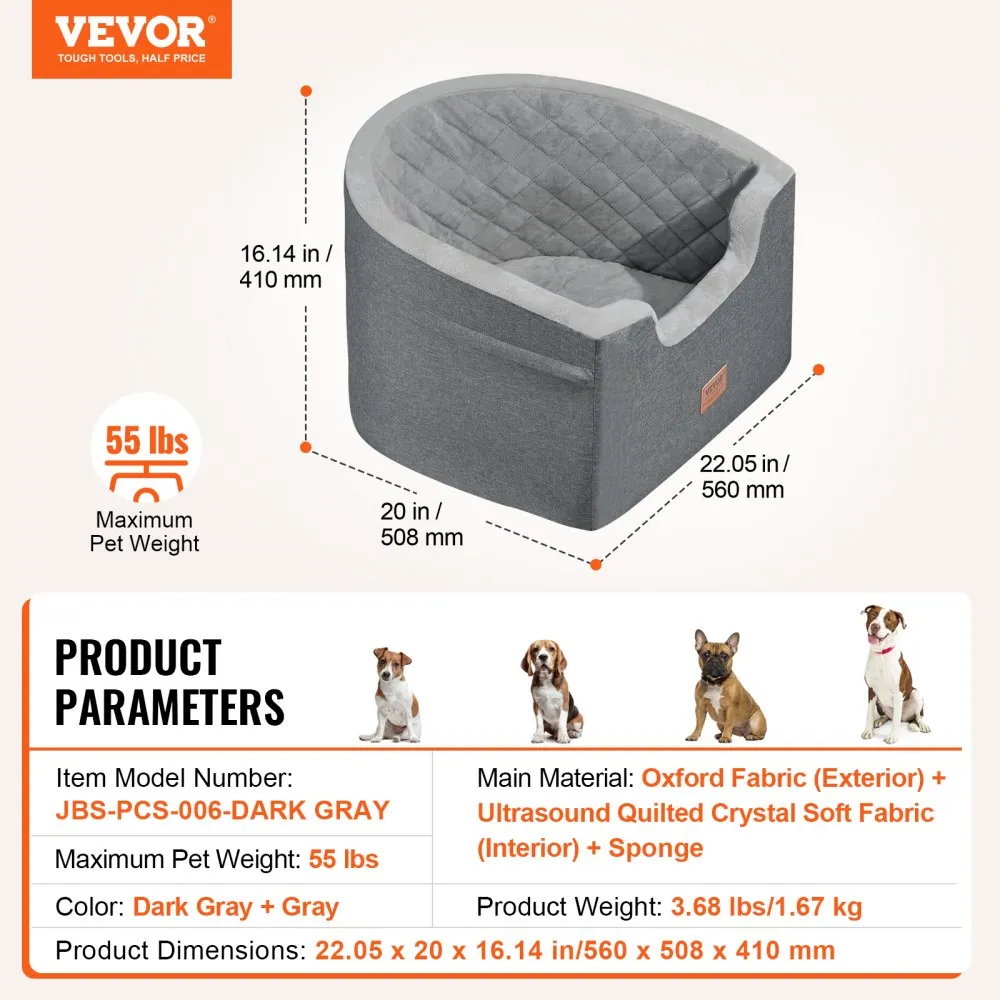 Veekindel Koera Autoiste, Kuni 25 Kg, Hall, Turvarihmaga – toote pilt 6