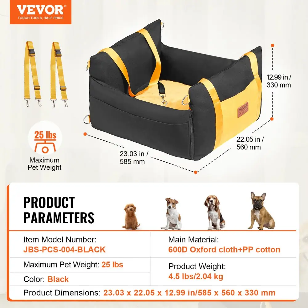 Veekindel Koera Turvatool Autole (Kuni 11,3 kg, Must) – toote pilt 6