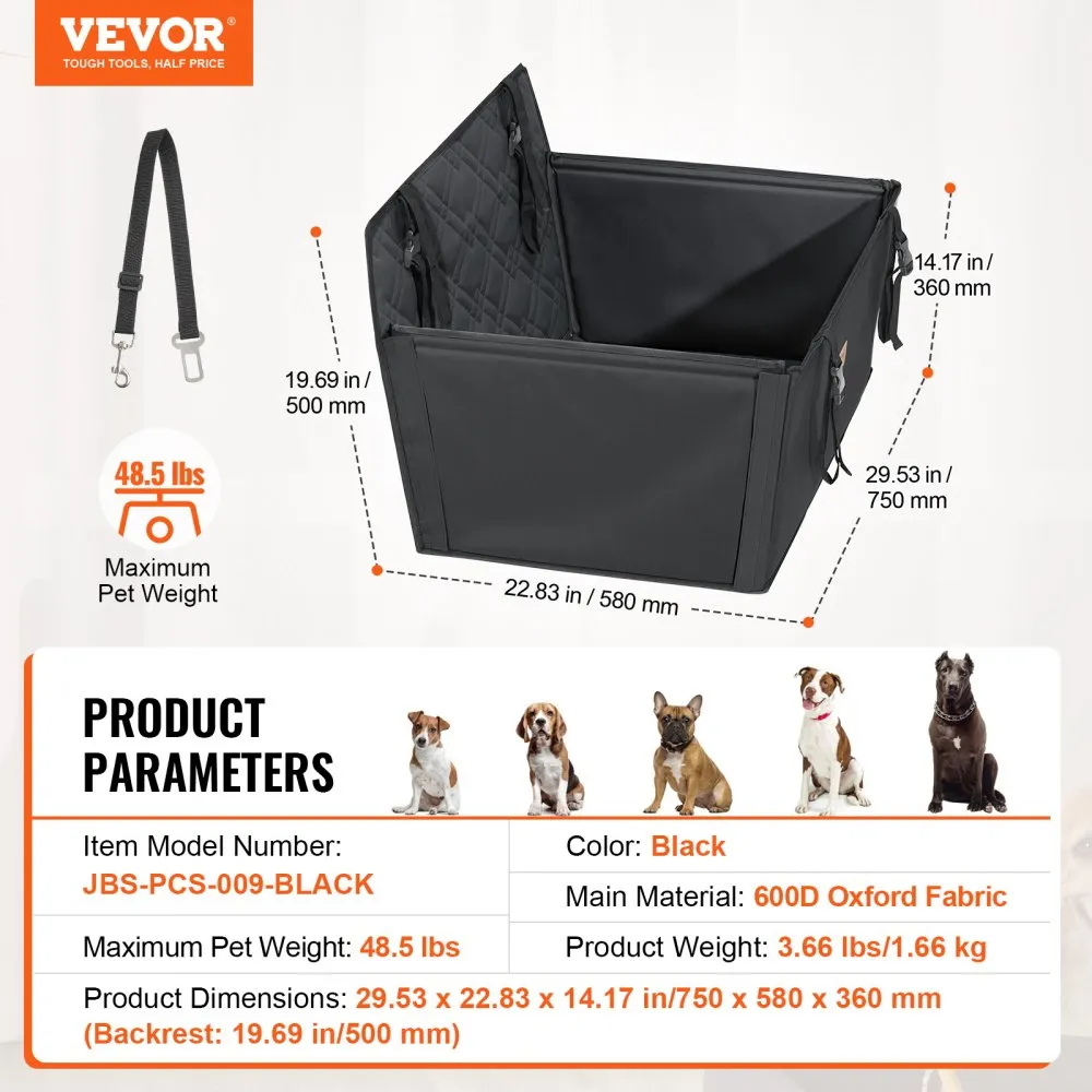 Veekindel Koerte Autoiste Kuni 22 Kg, Must, Turvarihmaga – toote pilt 6
