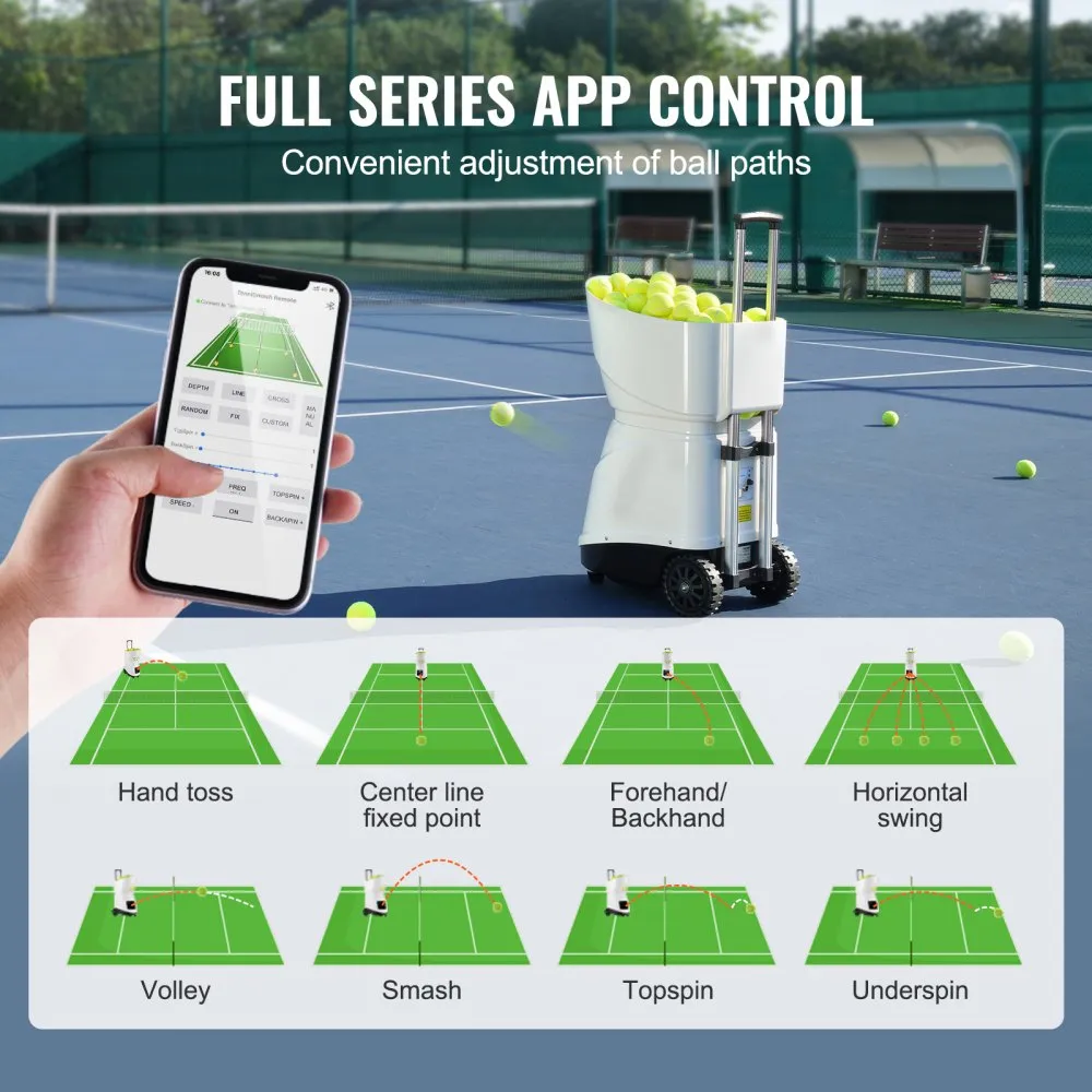 Automaatne Tennisepalli Masin (150 Palli, 125 km/h, 21,8 kg) – toote pilt 2