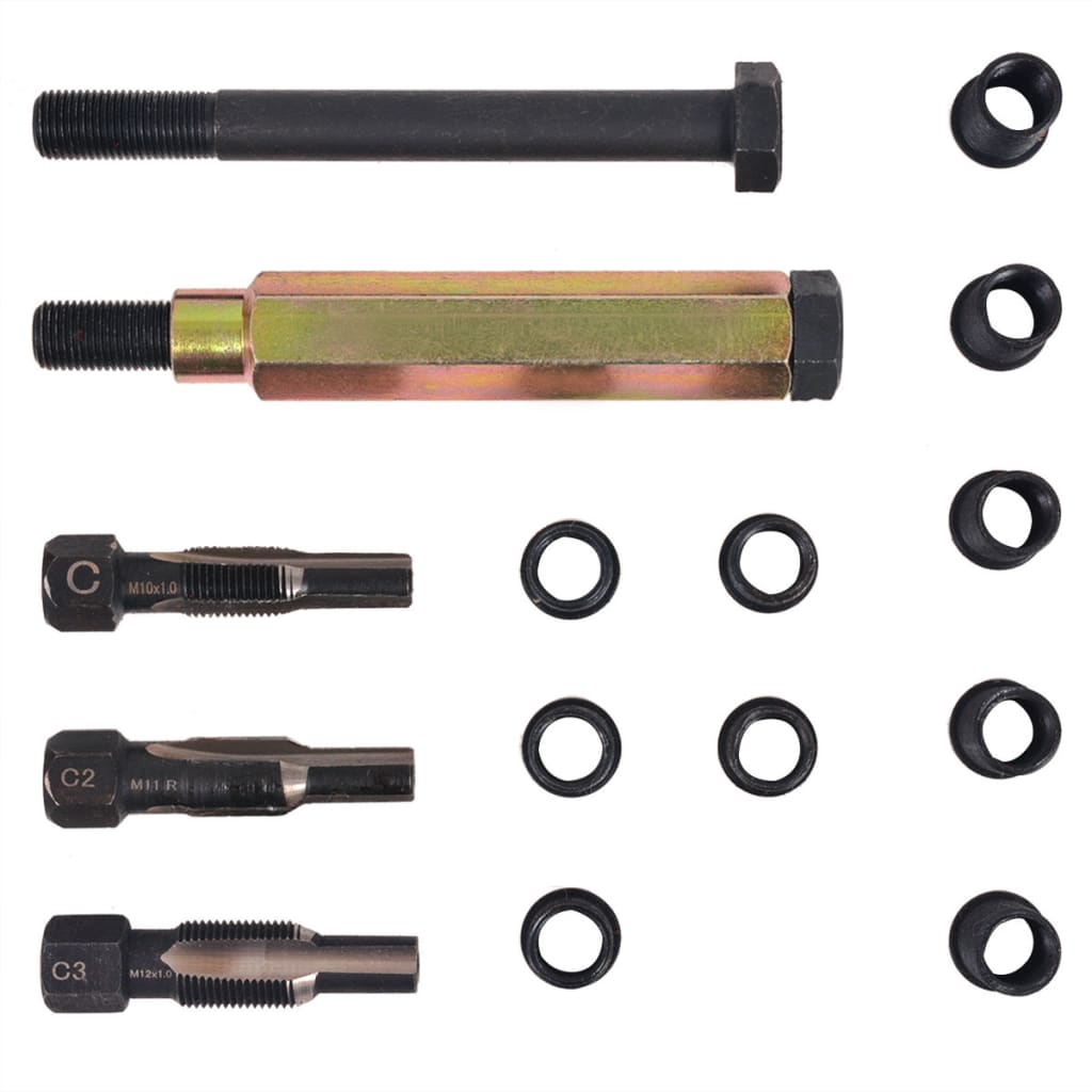 Hõõgküünla Keerme Paranduskomplekt (15-Osaline, M10 x 1,0 Mm, Süsinikteras) – toote pilt 3