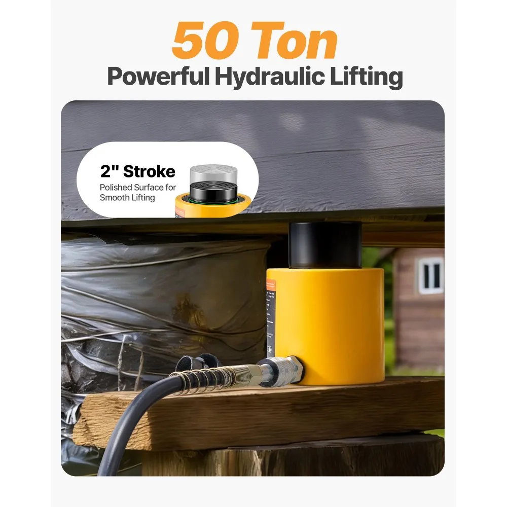 Hüdrauliline Silindritõstuk 50 Tonni 5 Cm Käik Ühetoimeline Pump – toote pilt 1