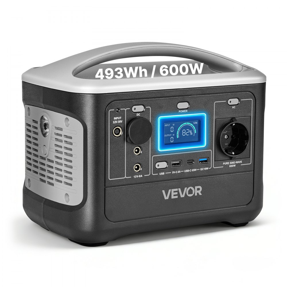 kaasaskantav päikeseenergiajaam 600 W – Kaasaskantav päikeseenergiajaam (600 W, 493 Wh, 7 väljundit)