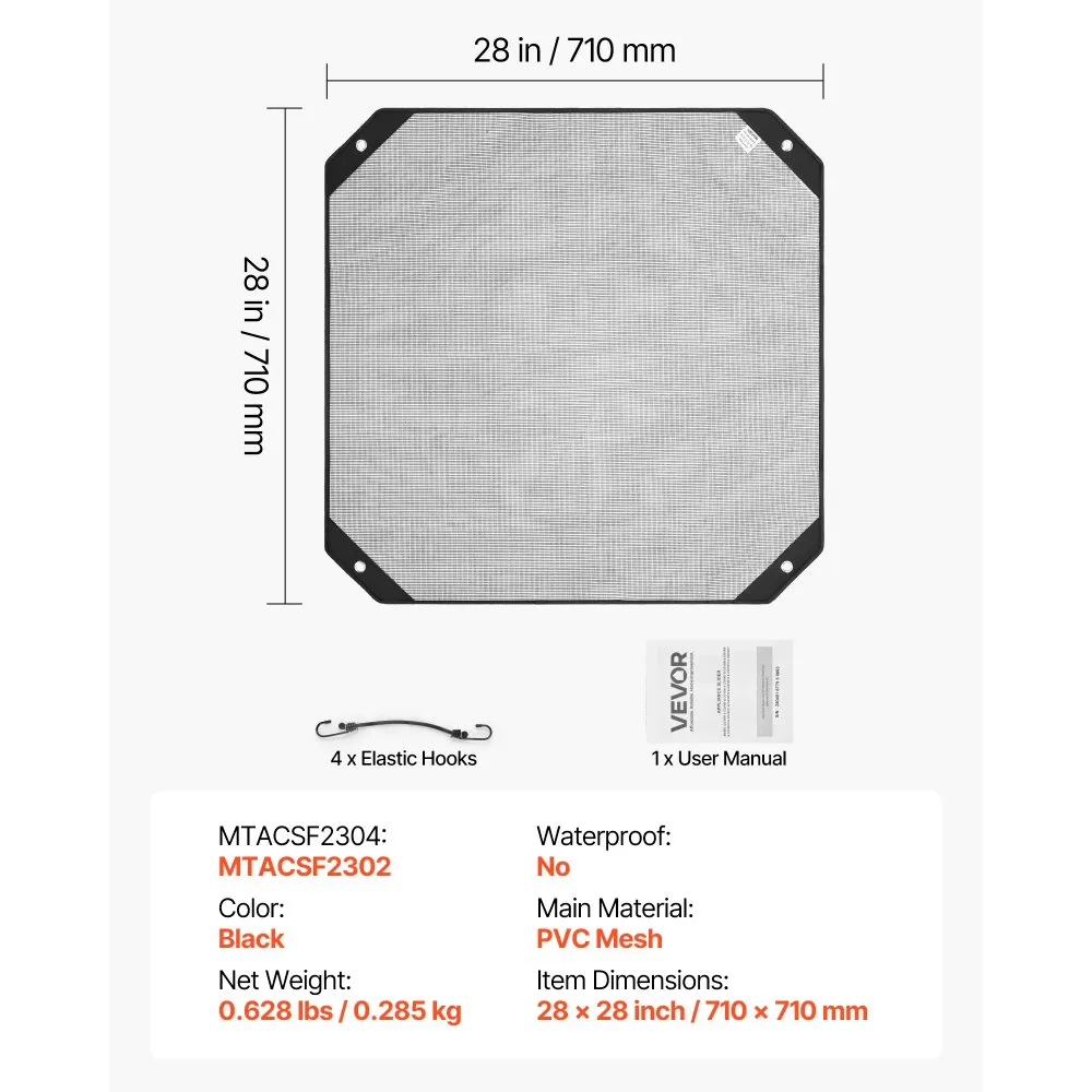 Konditsioneeri kate väliüksusele (710 x 710 mm, PVC materjal, must) – toote pilt 6