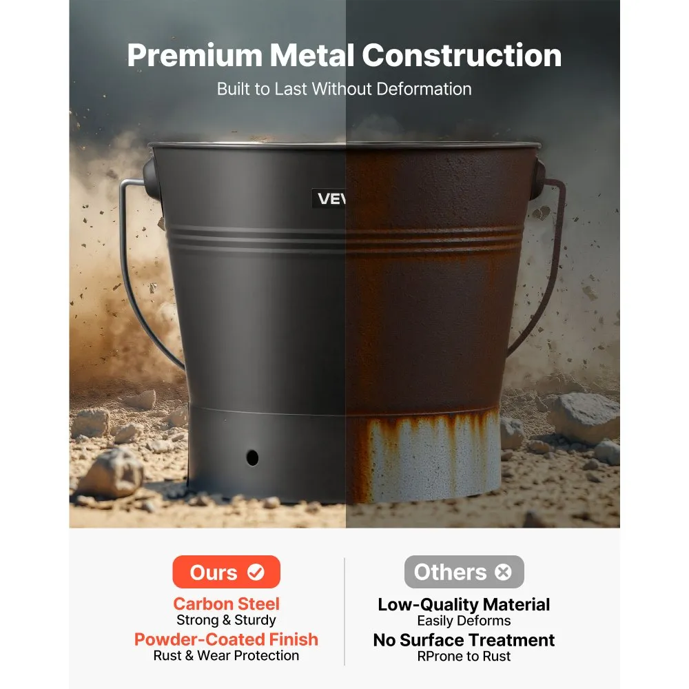 Metallist tuhakopp (9,8 L, 4-osaline, süsinikteras) – toote pilt 2