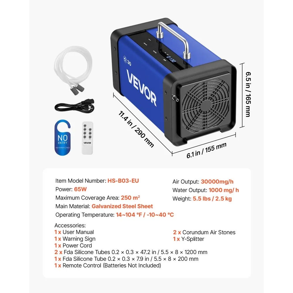 Osoonigeneraator (30 000 Mg/H, 250 M², LCD Ekraan) – toote pilt 6