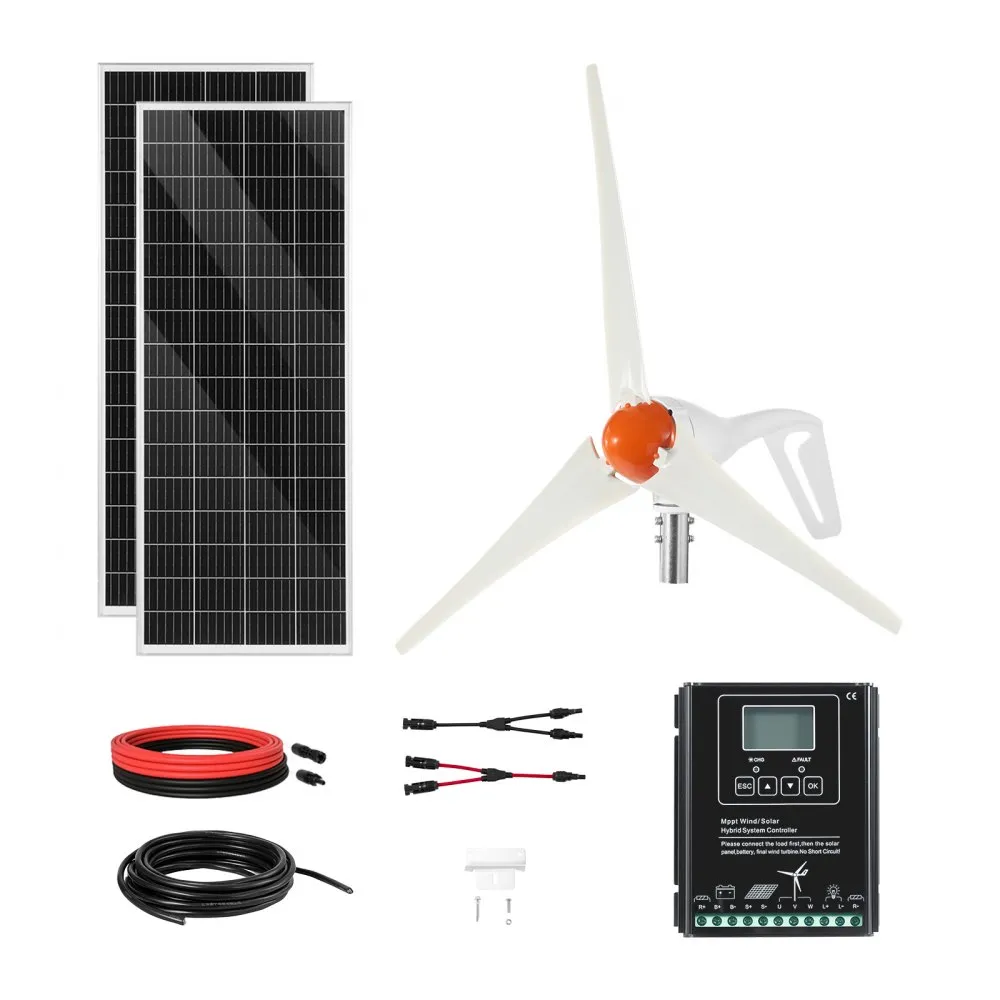 päikese tuuleenergia komplekt 12V – Päikese- ja Tuuleenergia Komplekt (12V, 400W, MPPT Süsteemi Kontroller)