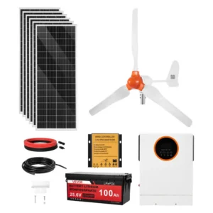 päikese tuuleenergia komplekt 1000W – Päikese- ja Tuuleenergia Komplekt (24V, 1000W, 25,6V 100Ah Aku)