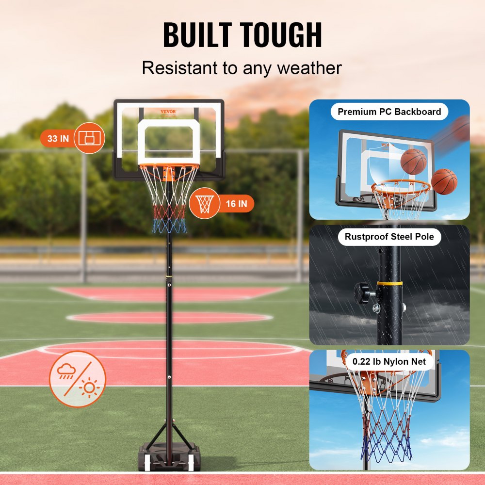 Reguleeritav Korvpallikorv (1,5-2,1 m, 81 cm Laud, Ratastega Alus) – toote pilt 4