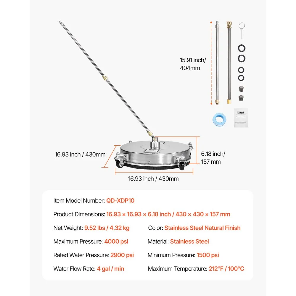Survepesuri Pinnapuhasti (42 cm, 275 Bar, Roostevaba Teras) – toote pilt 6