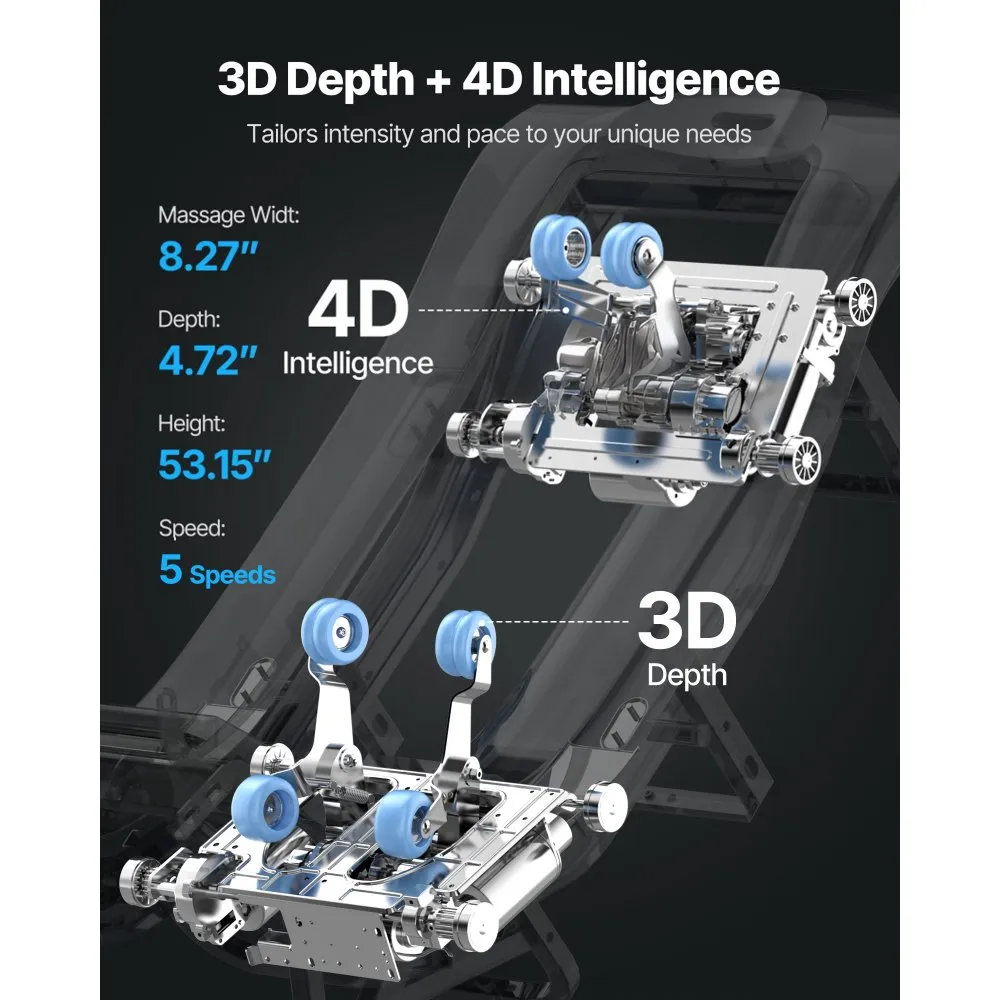 Täiskeha massaažitool (4D+3D, SL-raam, AI hääljuhtimine) – toote pilt 3