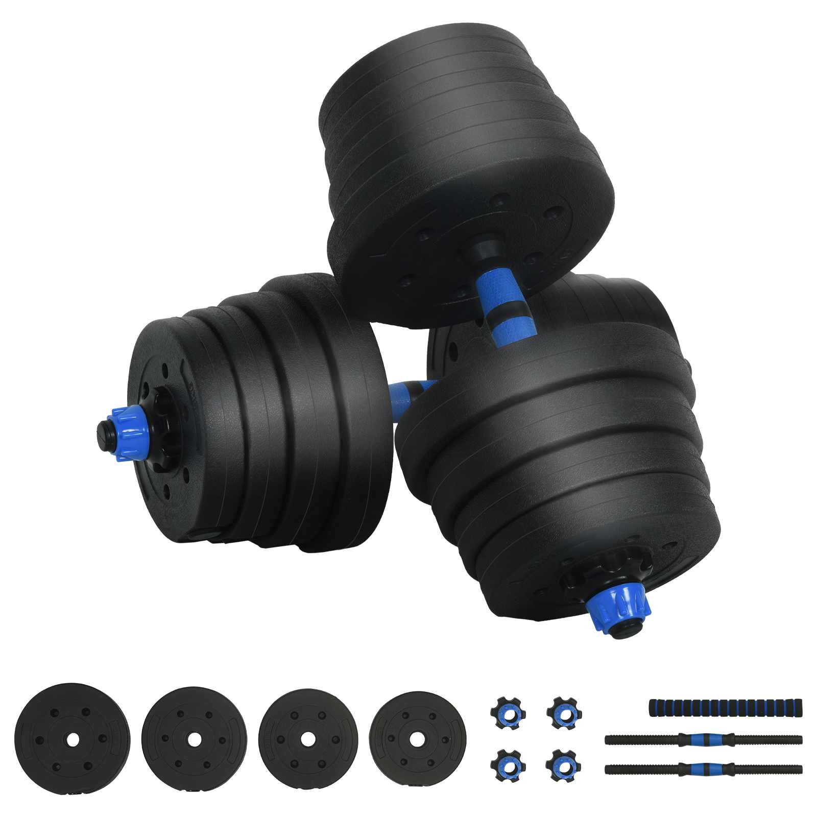 2-Ühes Hantli Ja Kangi Komplekt (30 Kg, Must Ja Sinine, 132 x 21 x 21 Cm) – toote pilt 1