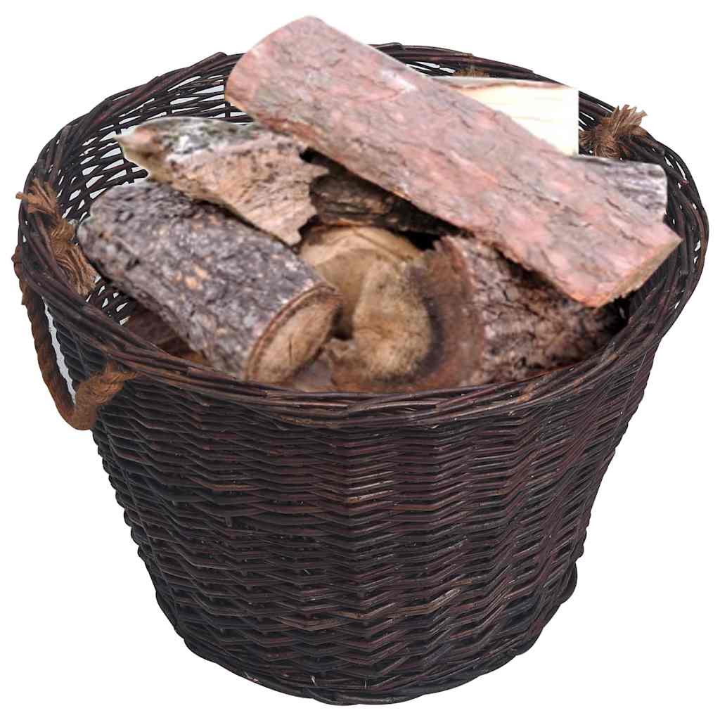 3-osaline küttepuu korvide komplekt, tumepruun, paju – toote pilt 2