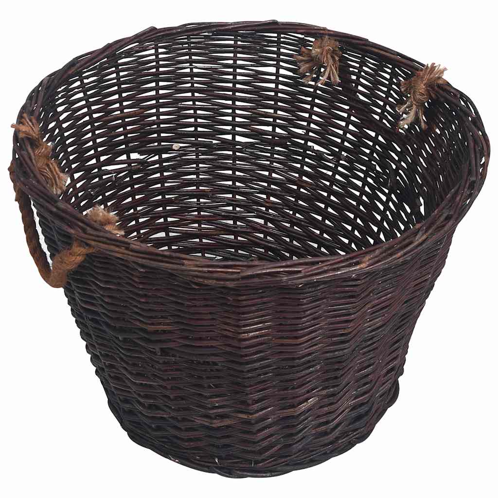 3-osaline küttepuu korvide komplekt, tumepruun, paju – toote pilt 3
