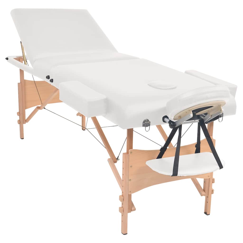 3-Tsooniline Massaažilaud (Valge, 10 cm Paks, 65-87 cm Kõrgus) – toote pilt 1