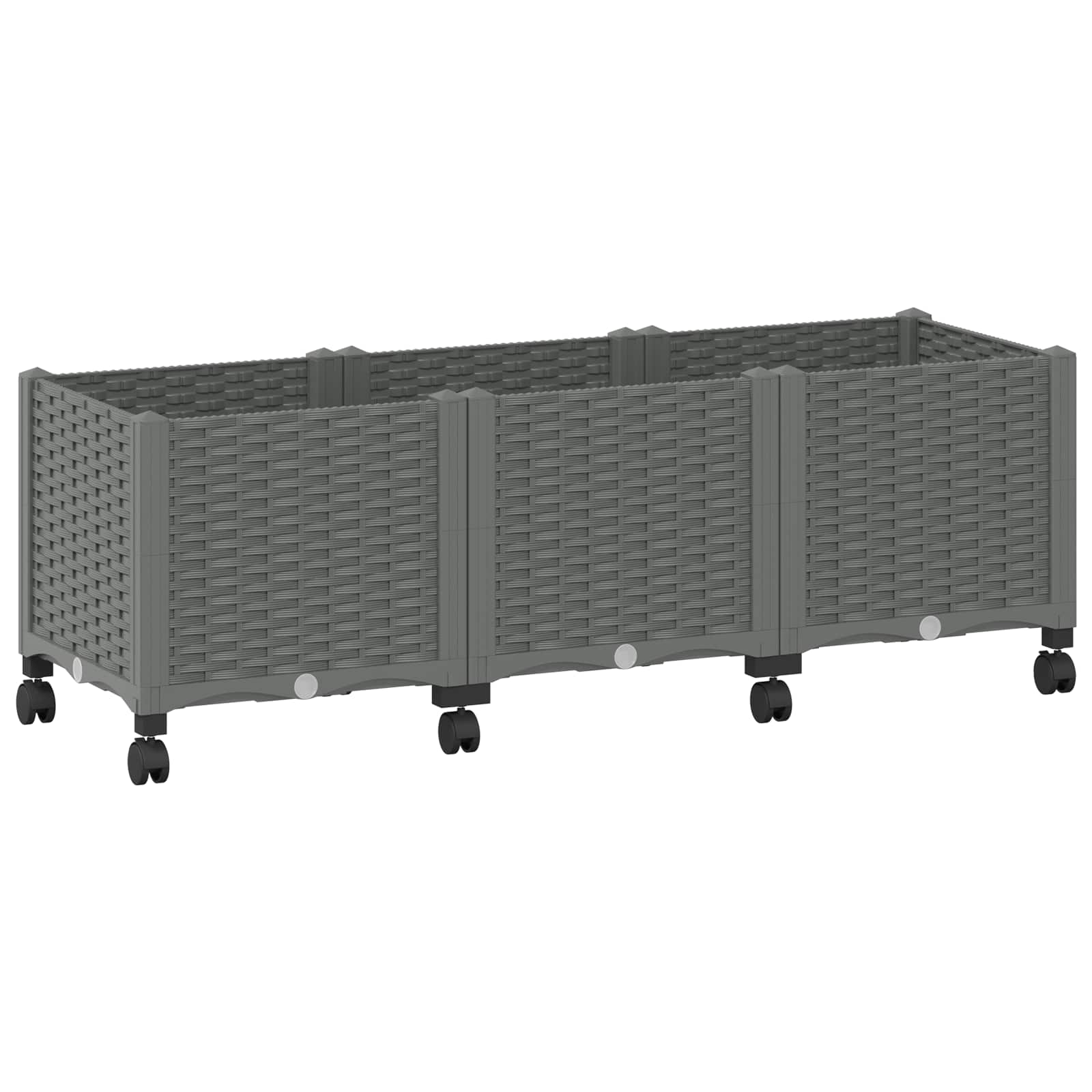 Aiakast vähemalt ratastega Helehall 120 x 40 x 48 cm PP – toote pilt 1