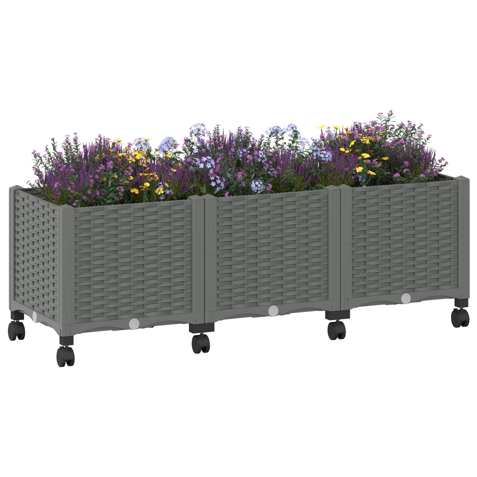 Aiakast vähemalt ratastega Helehall 120 x 40 x 48 cm PP – toote pilt 2