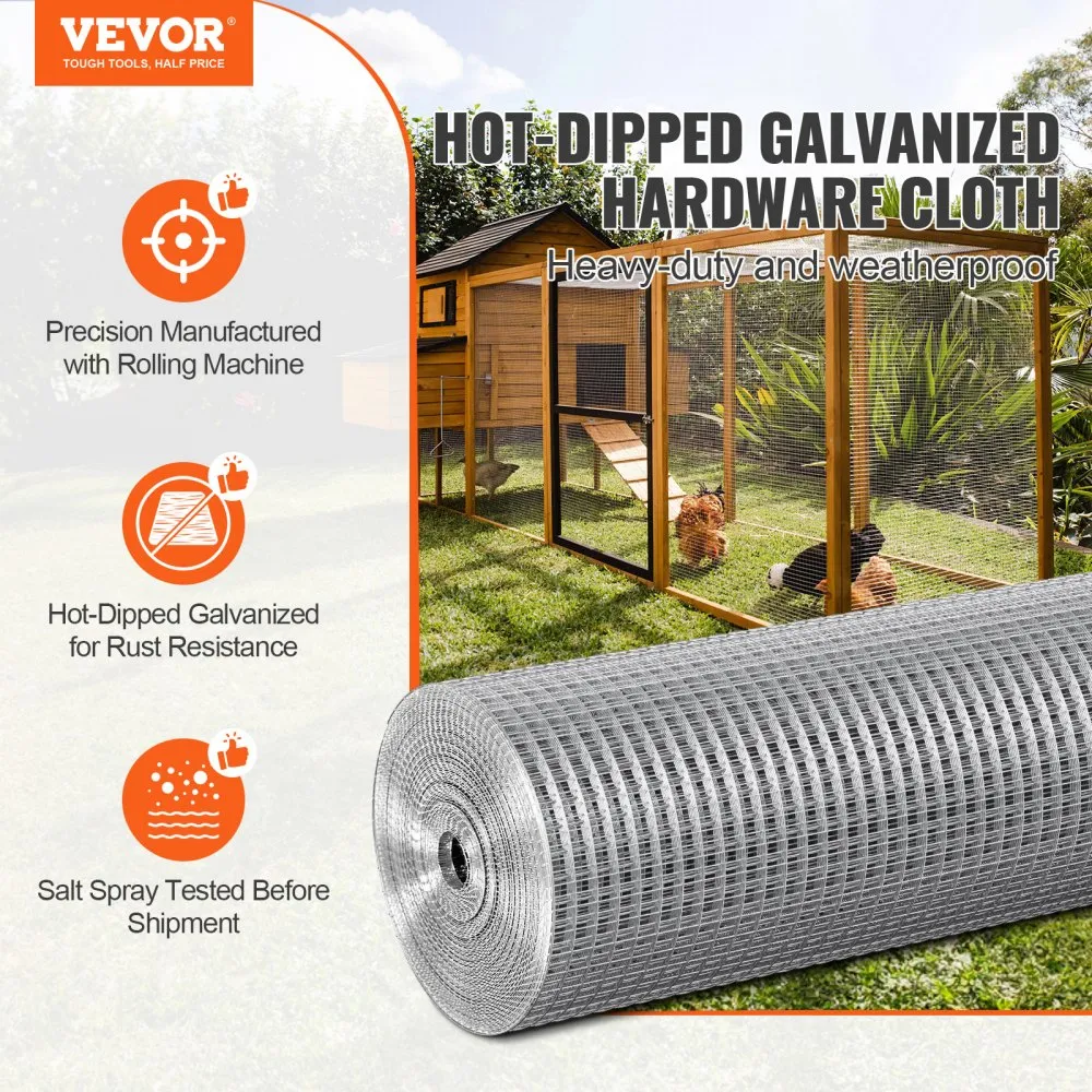 Galvaniseeritud Metallvõrk (1,27 cm, 91 cm x 30,48 m, 19-Ga) – toote pilt 1