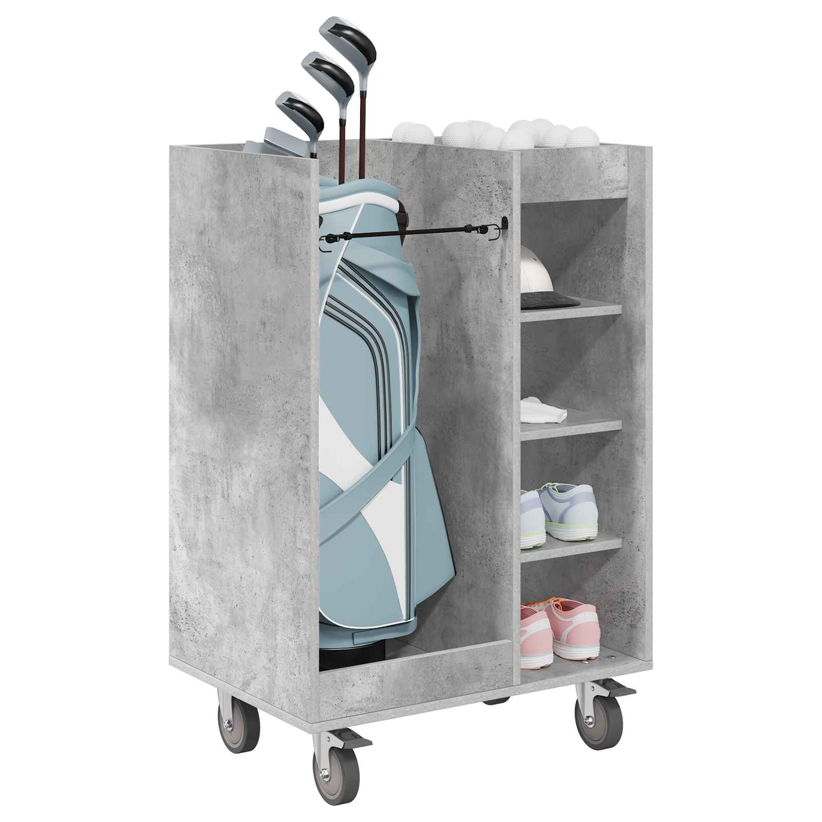 Golfikapp Rattaga Üksvärviline Betoonhall 65 x 45 x 98 Cm – toote pilt 2