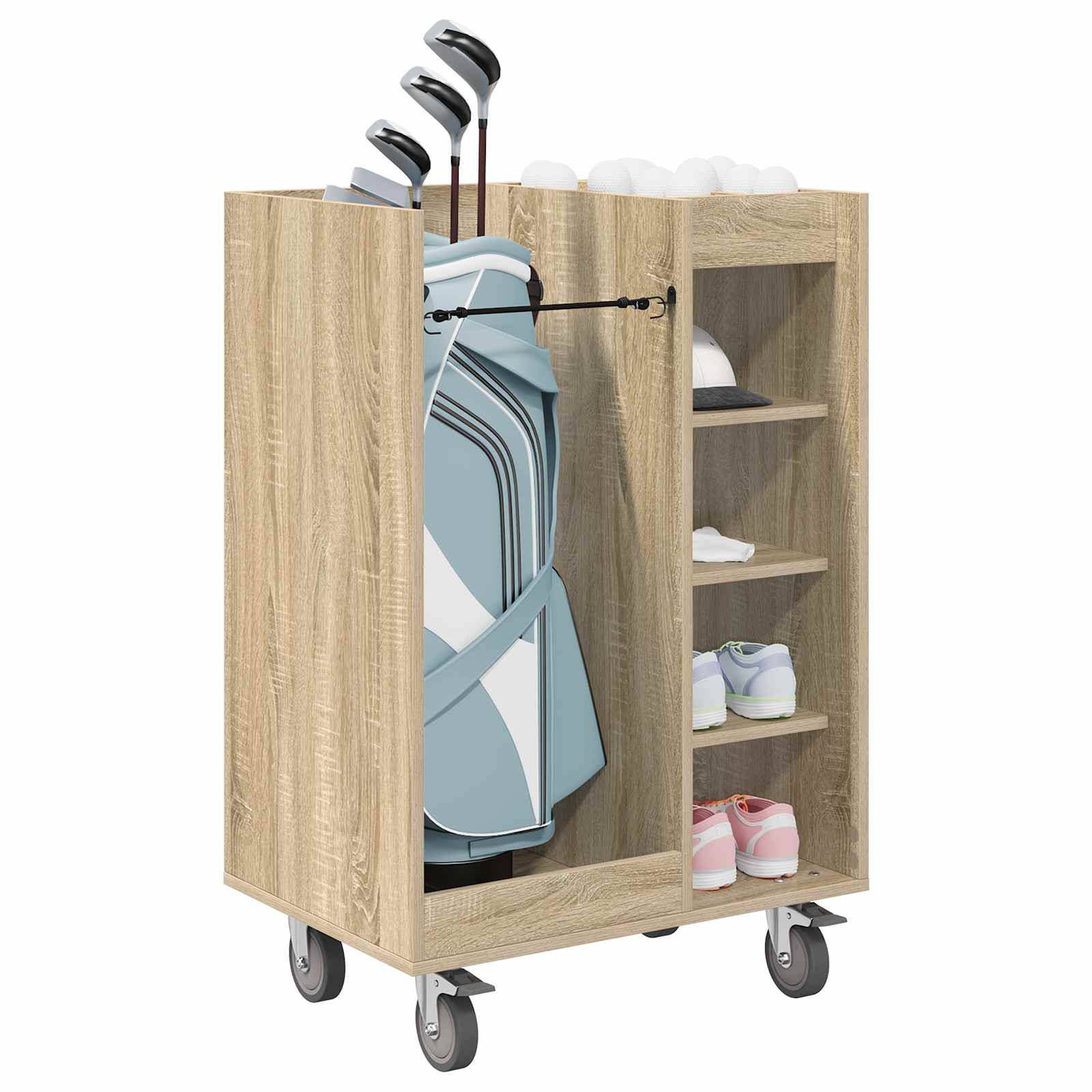 Golfikapp Rattaga Üksvärviline Sonoma Tamm 65 X 45 X 98 Cm – toote pilt 2