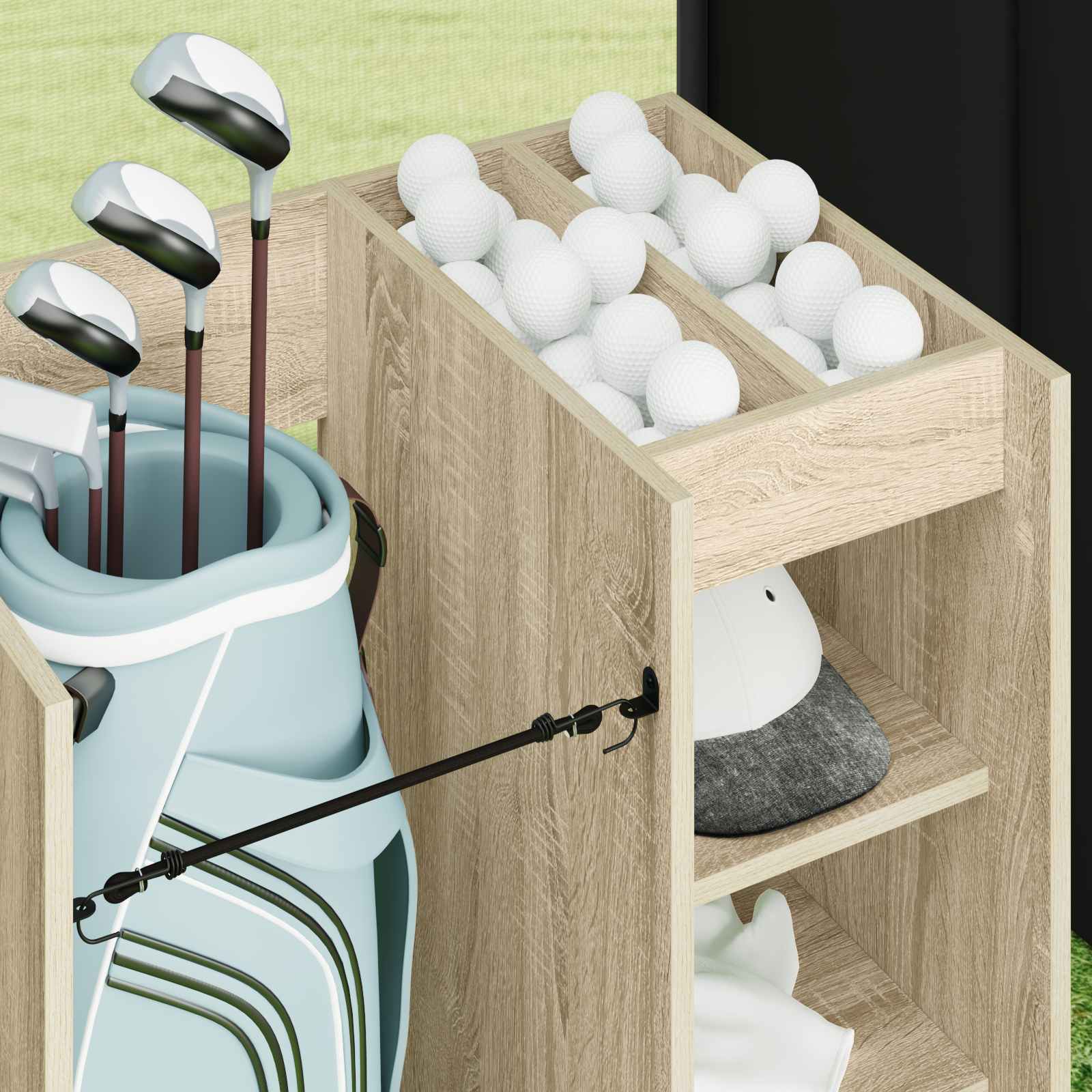 Golfikapp Rattaga Üksvärviline Sonoma Tamm 65 X 45 X 98 Cm – toote pilt 4