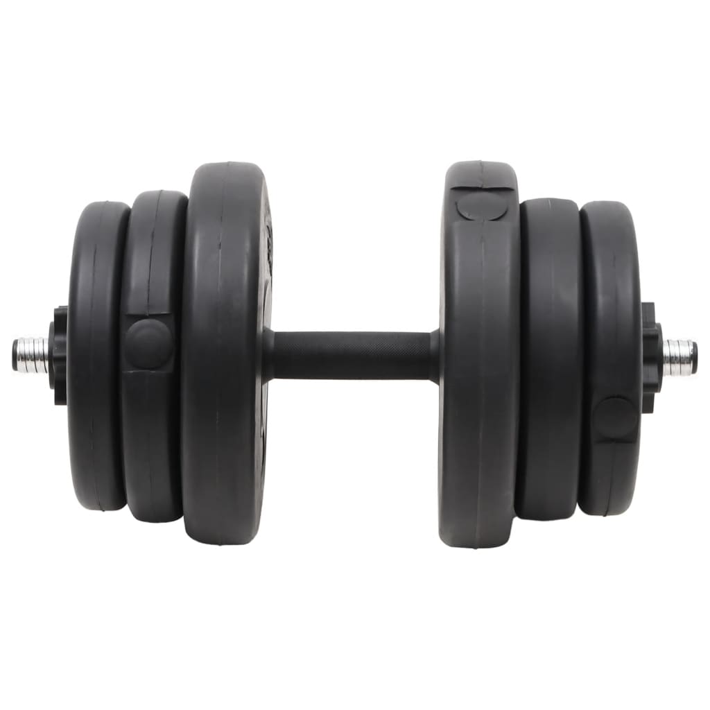 Hantel Koos Ketastega (40 Kg, Plastkattega Tsement, Terasest Vardad) – toote pilt 2