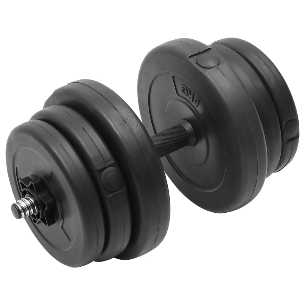 Hantel Koos Ketastega (40 Kg, Plastkattega Tsement, Terasest Vardad) – toote pilt 3