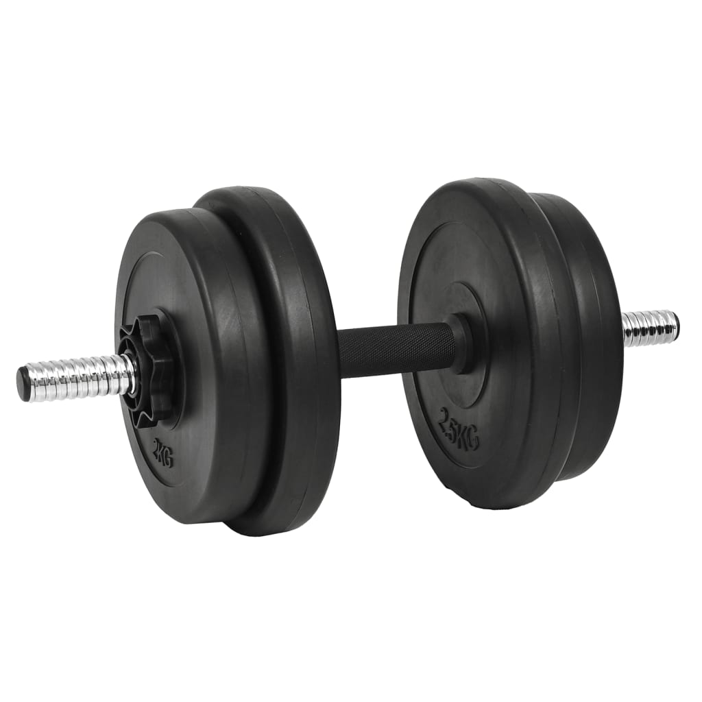 Hantel Koos Ketastega (40 Kg, Plastkattega Tsement, Terasest Vardad) – toote pilt 4