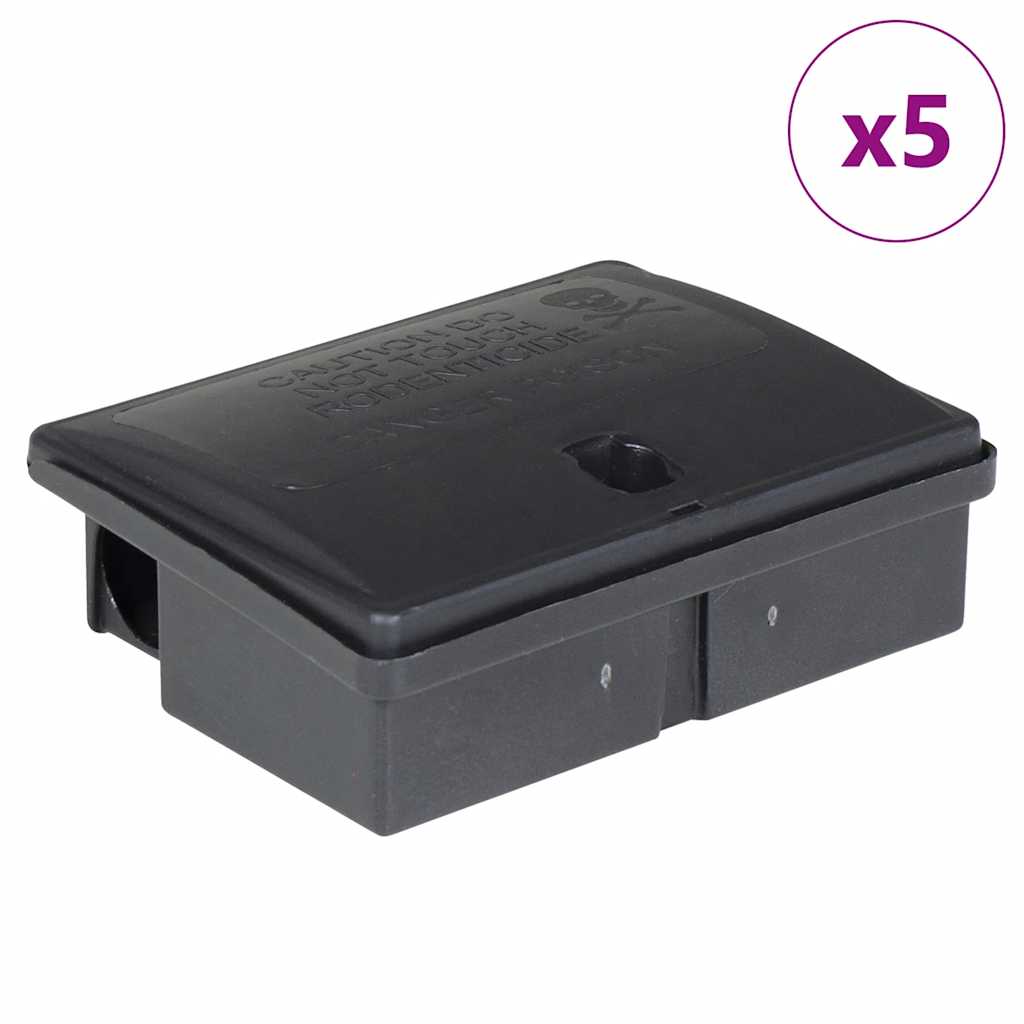 Hiirelõksud (5 tk, 13 x 10 x 4 cm, mustad) – toote pilt 1
